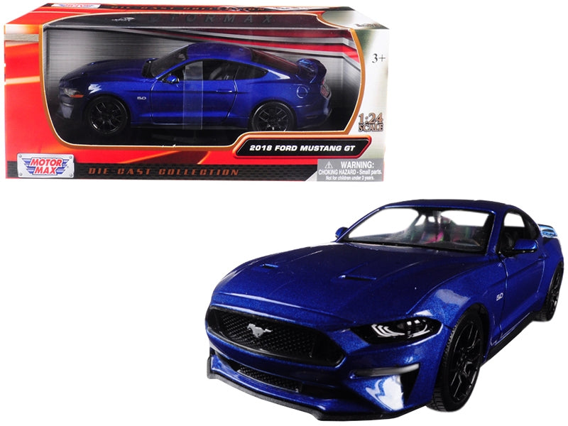 2018 Ford Mustang GT 5.0 Blue with Black Wheels 1/24 Diecast - Premium Mustang Models from Motormax - Just $59.39! Shop now at Rapidvehicles