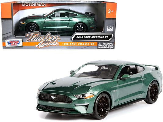 2018 Ford Mustang GT 5.0 Green Metallic 1/24 Diecast Model Car by - Premium Mustang Models from Motormax - Just $59.39! Shop now at Rapidvehicles