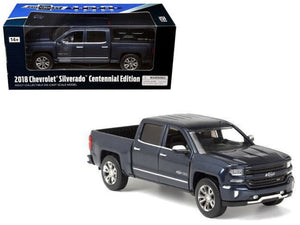 2018 Chevrolet Silverado LTZ Pickup Truck Centennial Edition Blue Metallic "100 Years Anniversary" 1/27 Diecast Model Car by Motormax - Premium Pickup Trucks Models from Motormax - Just $45.99! Shop now at Rapidvehicles