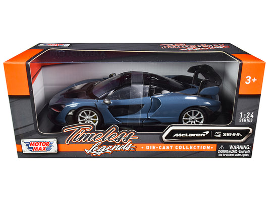 McLaren Senna Gray Metallic and Black "Timeless Legends" 1/24 Diecast Model Car by Motormax - Use code SHOPAPP15 to get 15 percent off