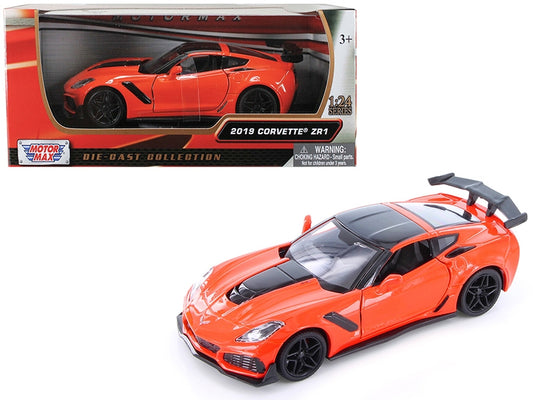 2019 Chevrolet Corvette ZR1 Orange with Black Accents 1/24 - Premium Corvette Models from Motormax - Just $59.39! Shop now at Rapidvehicles