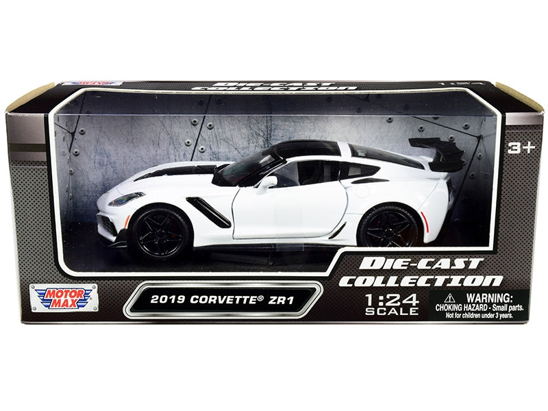 2019 Chevrolet Corvette ZR1 White with Black Accents 1/24 Diecast - Premium Corvette Models from Motormax - Just $60.29! Shop now at Rapidvehicles