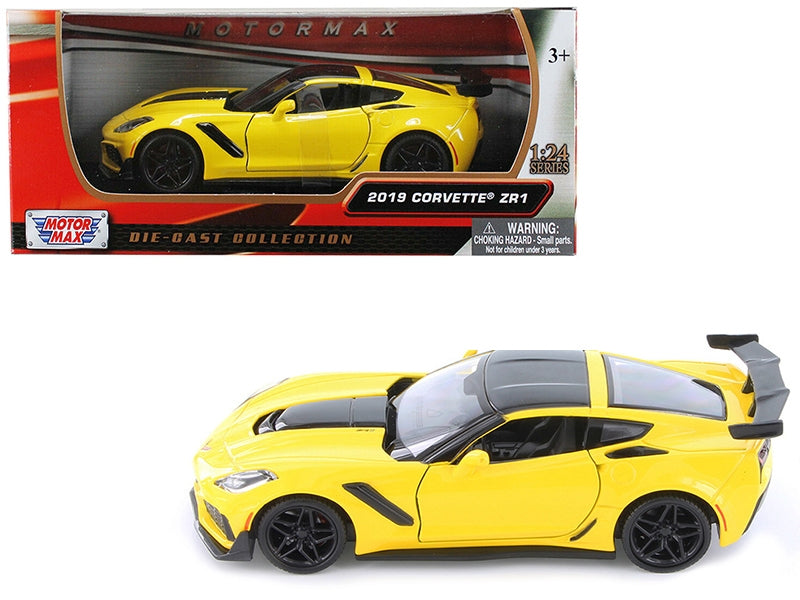 2019 Chevrolet Corvette ZR1 Yellow with Black Accents 1/24FREE SHIPPING IN US - Premium Corvette Models from Motormax - Just $59.39! Shop now at Rapidvehicles