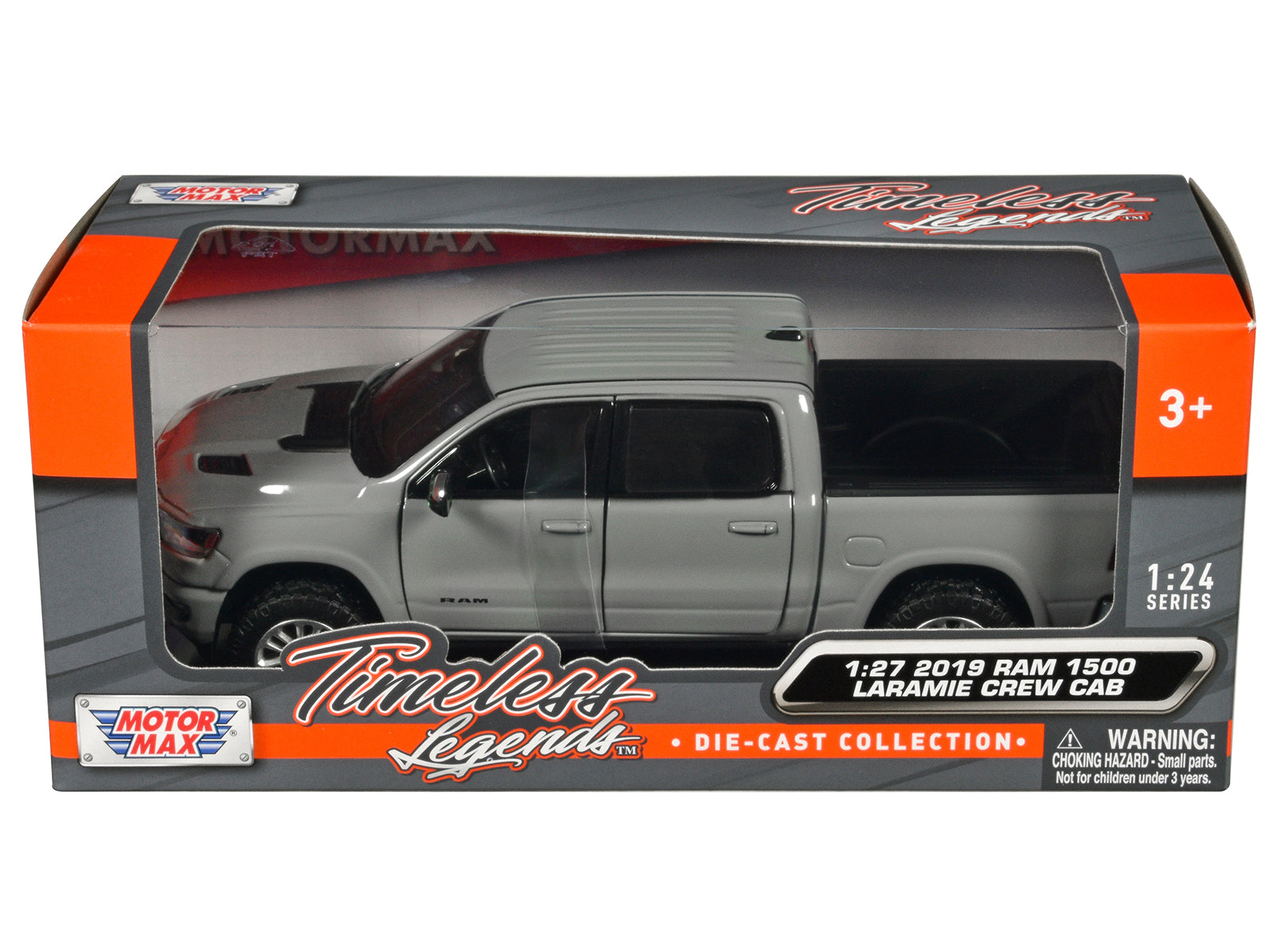 2019 RAM 1500 Laramie Crew Cab Pickup Truck Gray "Timeless Legends" Series 1/27 Diecast Model Car by Motormax free shipping USA