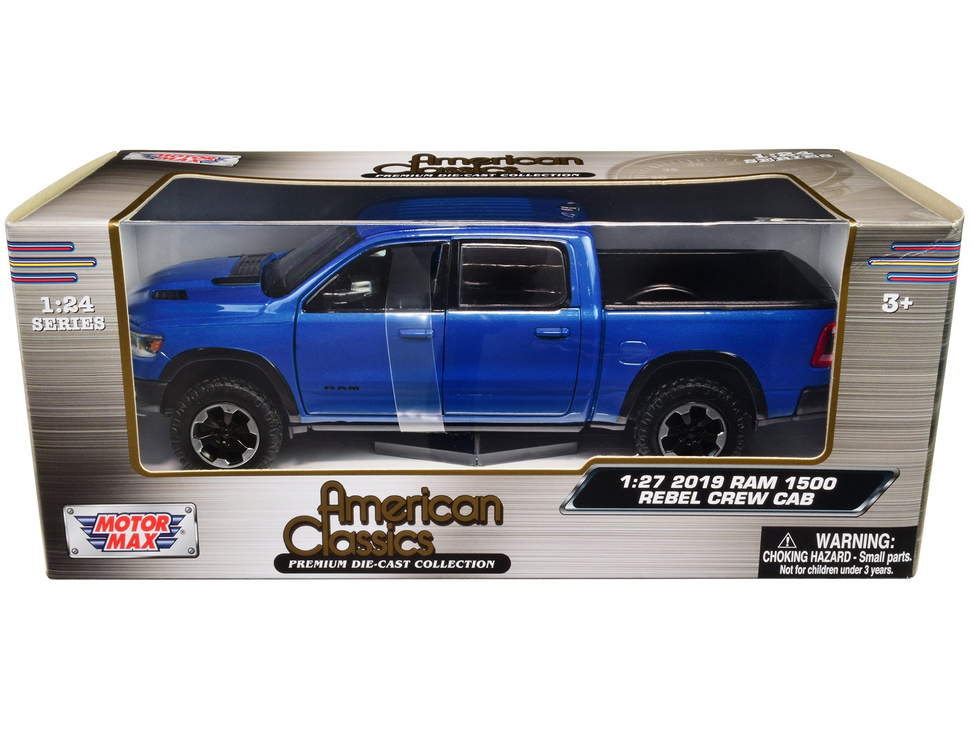 2019 RAM Rebel 1500 Crew Cab Pickup Truck Blue Metallic "American Classics" Series 1/24-1/27 Diecast Model Car by Motormax - Premium RAM Models from Motormax - Just $46.94! Shop now at Rapidvehicles