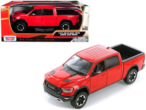 2019 RAM 1500 Rebel Crew Cab Pickup Truck Red 1/24 Diecast Model Car by Motormax - Premium RAM Models from Motormax - Just $54.76! Shop now at Rapidvehicles