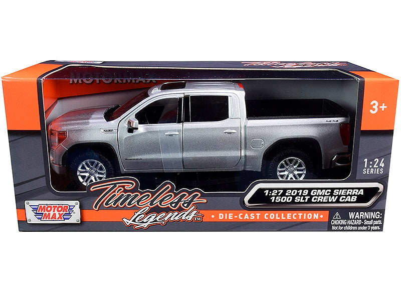 2019 GMC Sierra 1500 SLT Crew Cab Pickup Truck Silver Metallic 1/24-1/27 Diecast Model Car by Motormax - Premium Pickup Trucks Models from Motormax - Just $43.99! Shop now at Rapidvehicles