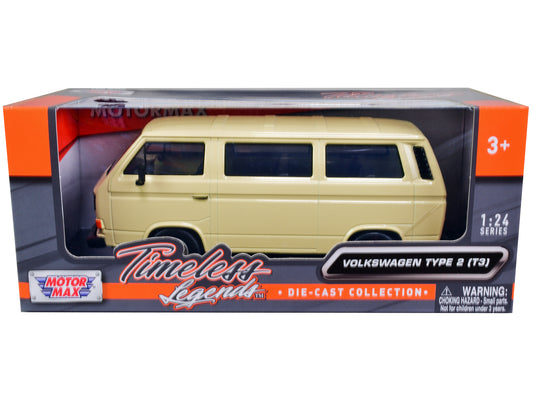 Volkswagen Type 2 (T3) Van Beige "Timeless Legends" Series 1/24 Diecast Model Car by Motormax free shipping USA