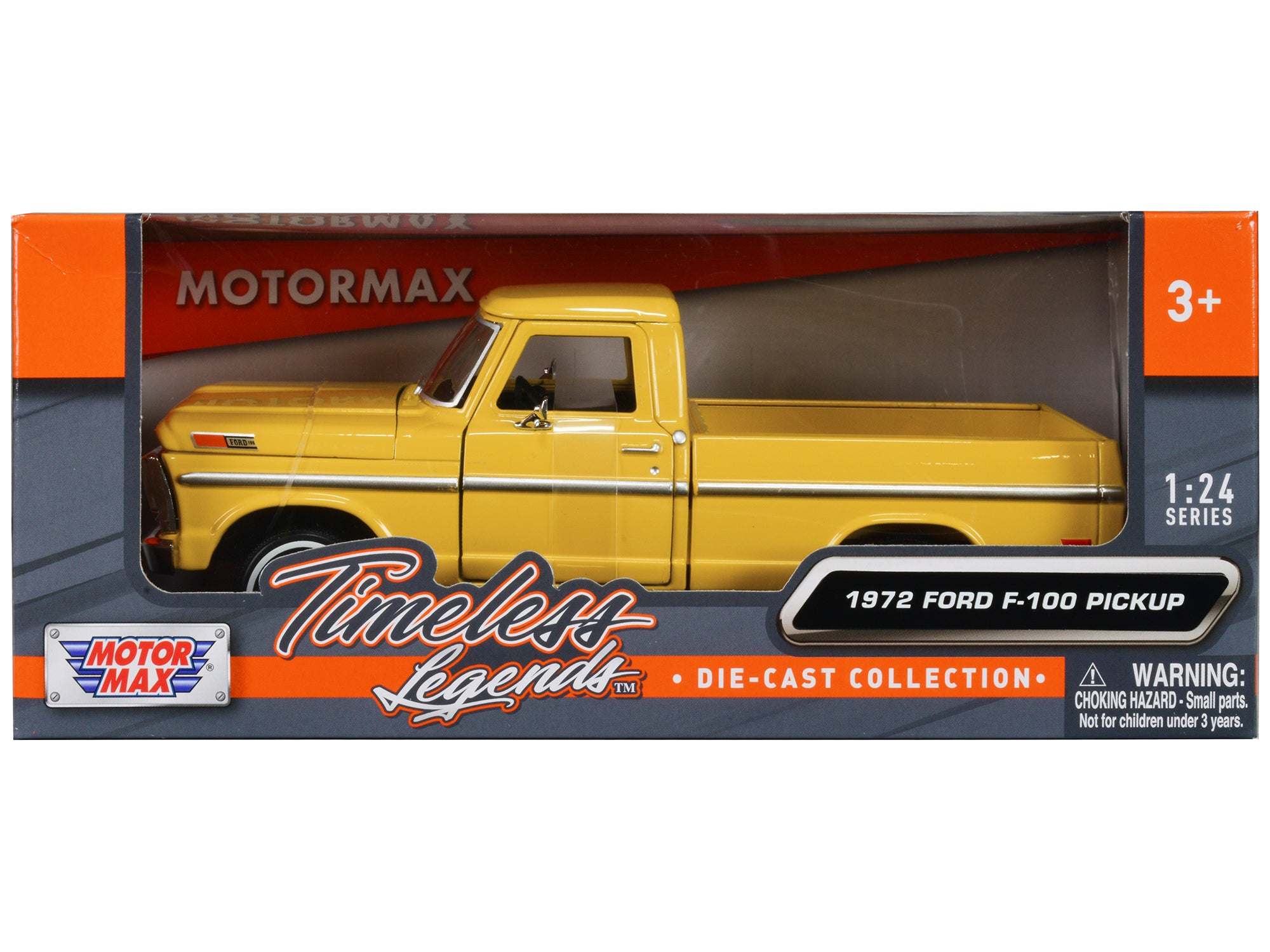 1972 Ford F-100 Pickup Truck Yellow "Timeless Legends" Series 1/24 Diecast Model Car by Motormax free shipping USA