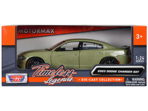 2023 Dodge Charger SXT Green Metallic "Timeless Legends" Series 1/24 Diecast Model Car by Motormax - Premium  from Motormax - Just $41.99! Shop now at Rapidvehicles