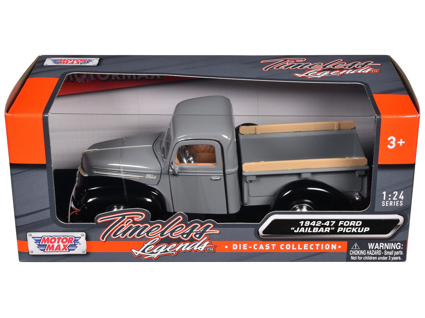 1942-47 Ford "Jailbar" Pickup Truck Gray and Black "Timeless - Premium Pickup Trucks Models from Motormax - Just $59.39! Shop now at Rapidvehicles