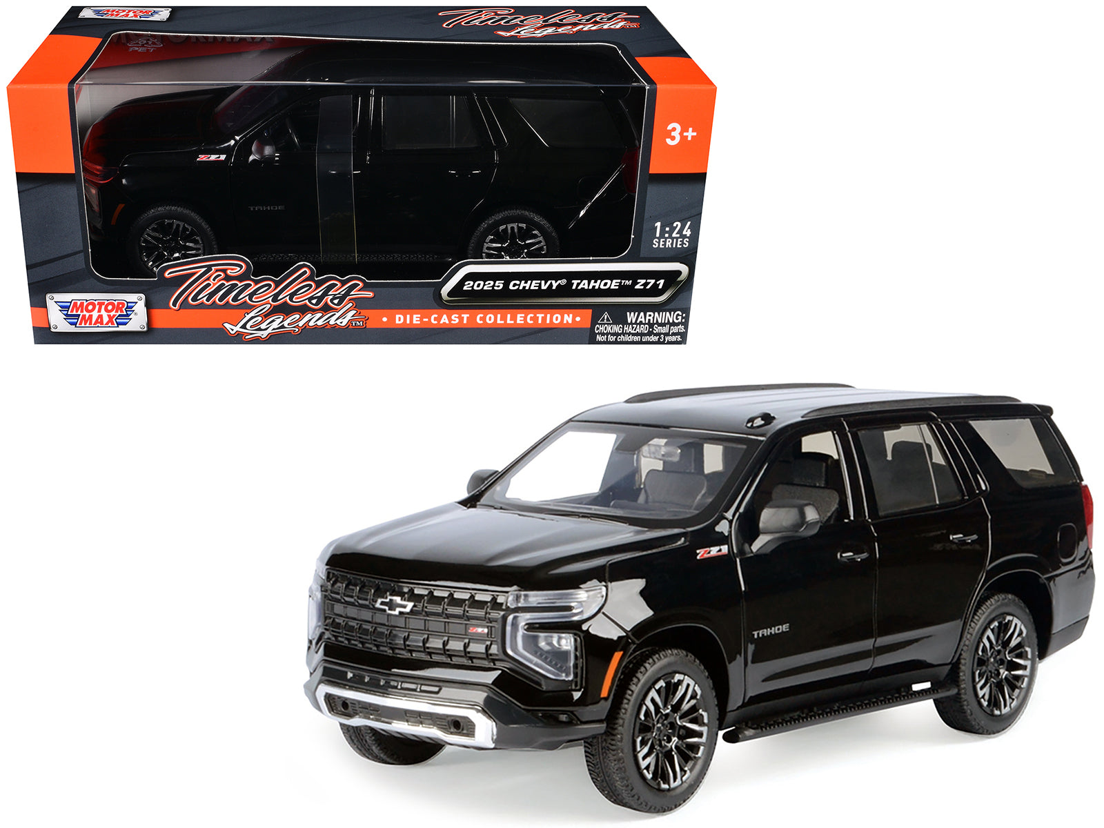 2025 Chevrolet Tahoe Z71 Black "Timeless Legends" Series 1/24 Diecast Model Car by Motormax free shipping USA