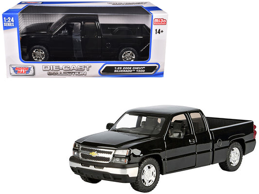 2006 Chevrolet Silverado 1500 Pickup Truck Black "Die-Cast Collection" Series 1/25 Diecast Model Car by Motormax - Use code SHOPAPP15 to get 15 percent off
