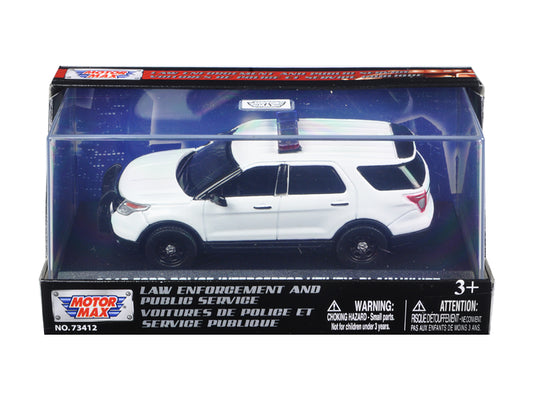2015 Ford Police Interceptor Utility Plain White 1/43 Diecast Model Car by Motormax free shipping USA