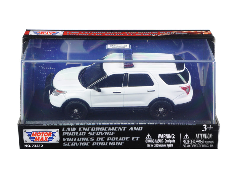 2015 Ford Police Interceptor Utility Plain White 1/43 Diecast Model Car by Motormax - Use code SHOPAPP15 to get 15 percent off
