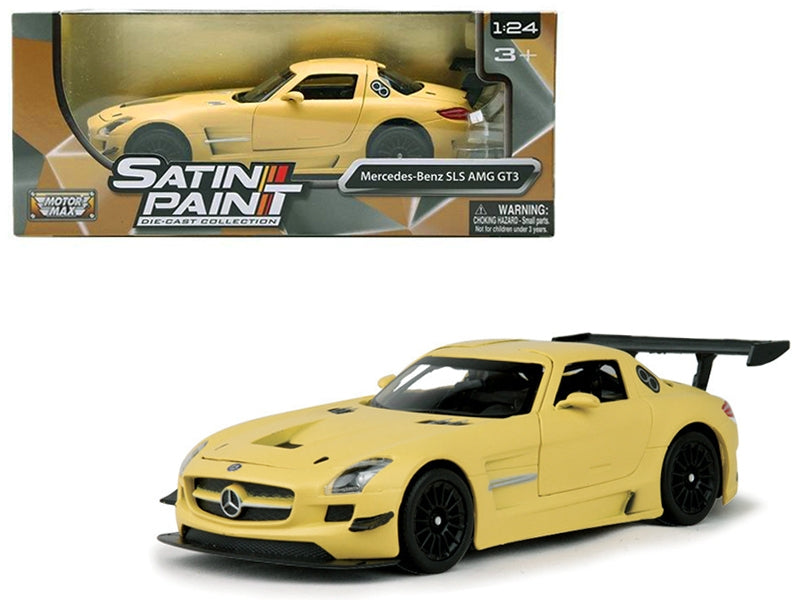 Mercedes Benz SLS AMG GT3 Matte Yellow 1/24 Diecast Model Car by Motormax - Premium Mercedes Models from Motormax - Just $60.99! Shop now at Rapidvehicles