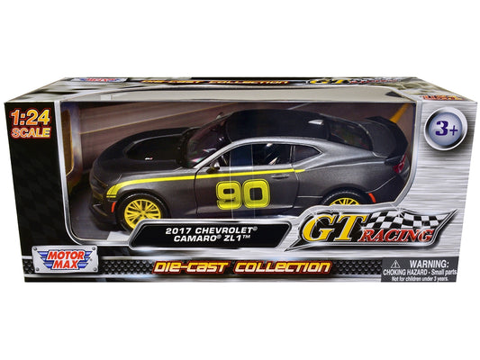 2017 Chevrolet Camaro ZL1 #90 Matt Gray with Yellow Stripes "GT - Premium Chevrolet Models from Motormax - Just $61.19! Shop now at Rapidvehicles