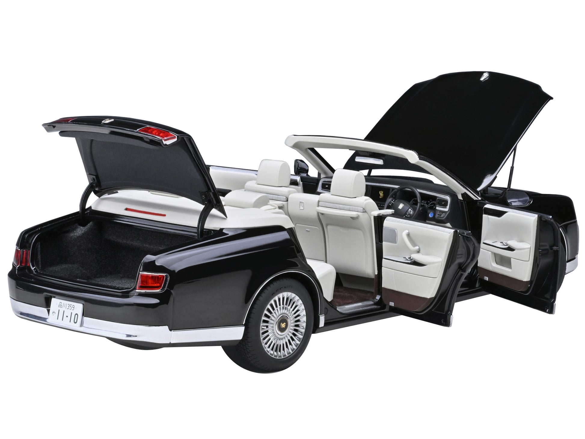 Toyota Century Open Car Convertible RHD (Right Hand Drive) Black - Premium Toyota Models from Autoart - Just $371.99! Shop now at Rapidvehicles