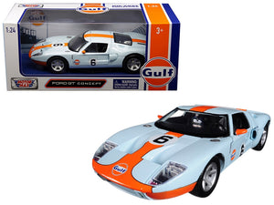 Ford GT Concept #6 with "Gulf" Livery Light Blue with Orange Stripe 1/24 Diecast Model Car by Motormax - Premium Gulf Models from Motormax - Just $45.99! Shop now at Rapidvehicles