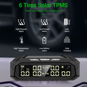 Solar External Tire Pressure Monitor 6 Tire Vans RV Trucks - Premium Automobiles Sensors from Rapidvehicles - Just $70.73! Shop now at Rapidvehicles