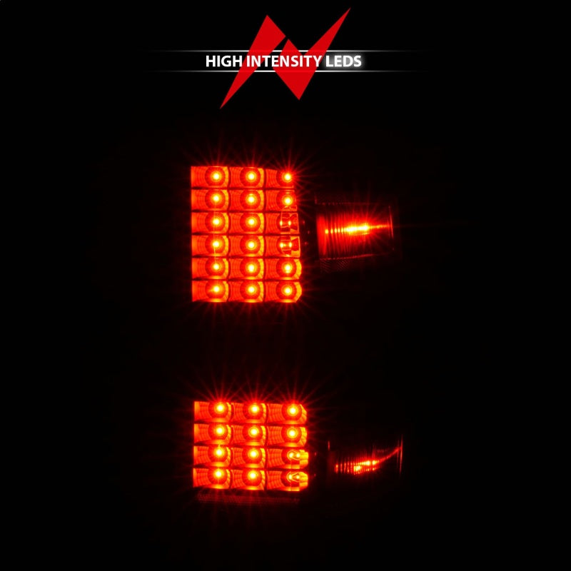 ANZO 15-19 Chevy Silverado 2500HD/3500HD (Factory Halogen Only) LED Tail Lights Black w/Clear Lens 311423