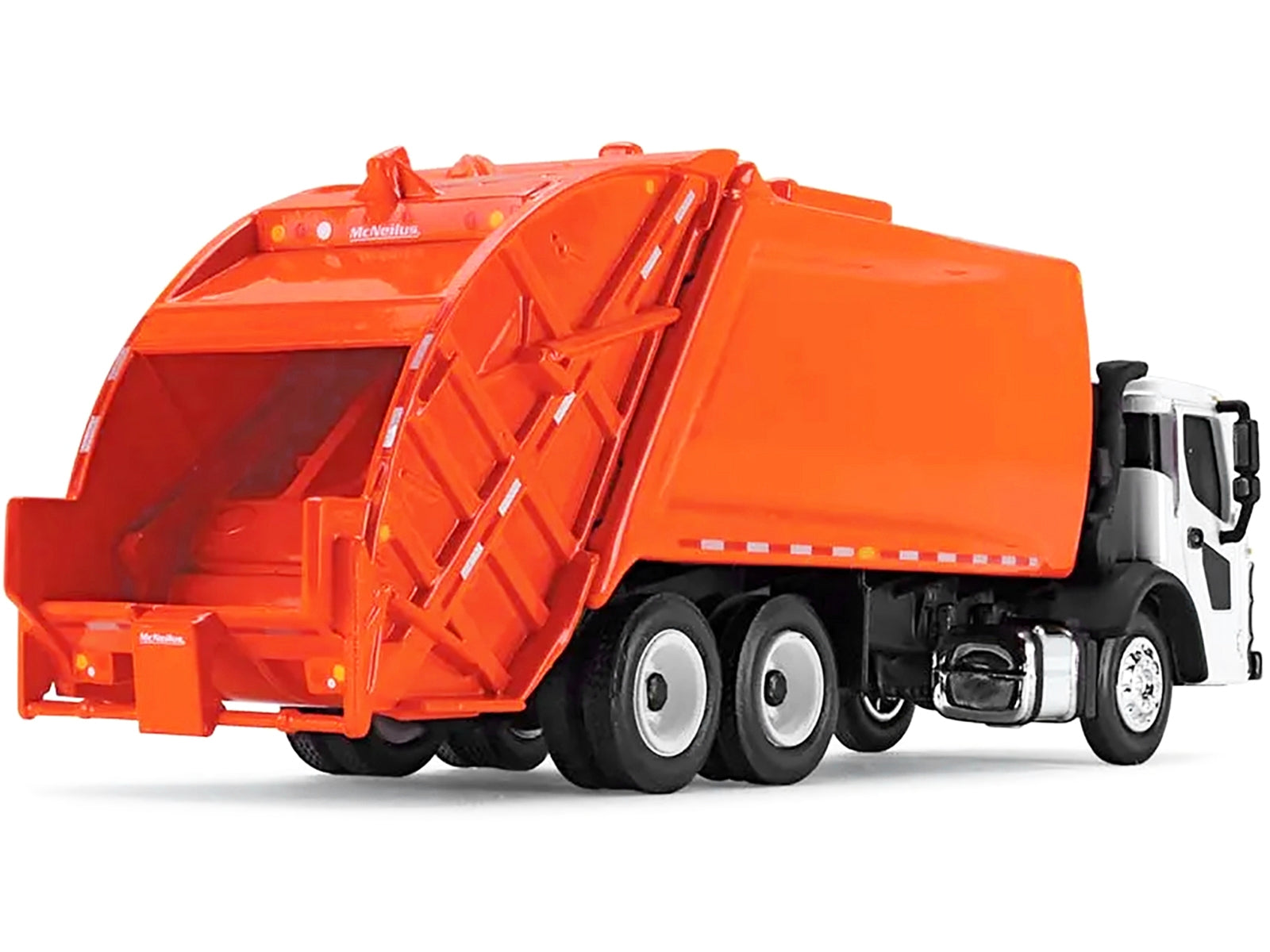 Mack LR with McNeilus Rear Load Refuse Body Orange and White 1/87 - Premium Mack Models from First Gear - Just $75.59! Shop now at Rapidvehicles