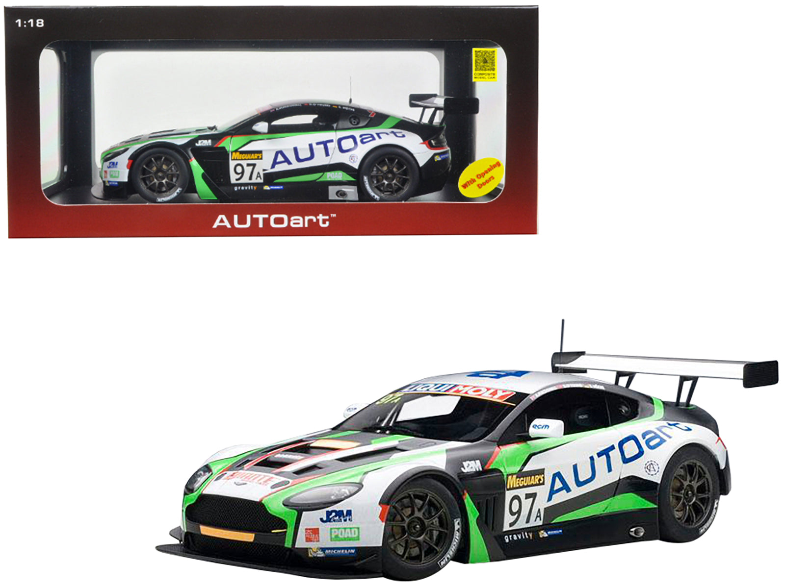 Aston Martin V12 Vantage Bathurst 12hour Endurance Race 2015 #97 A. Macdowall / D. O'Young / S. Mucke 1/18 Model Car by Autoart free shipping USA