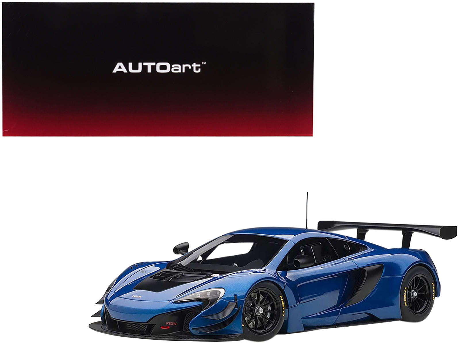 Mclaren 650S GT3 Azure Blue with Black Accents 1/18 Model Car by - Premium McLaren Models from Autoart - Just $208.99! Shop now at Rapidvehicles