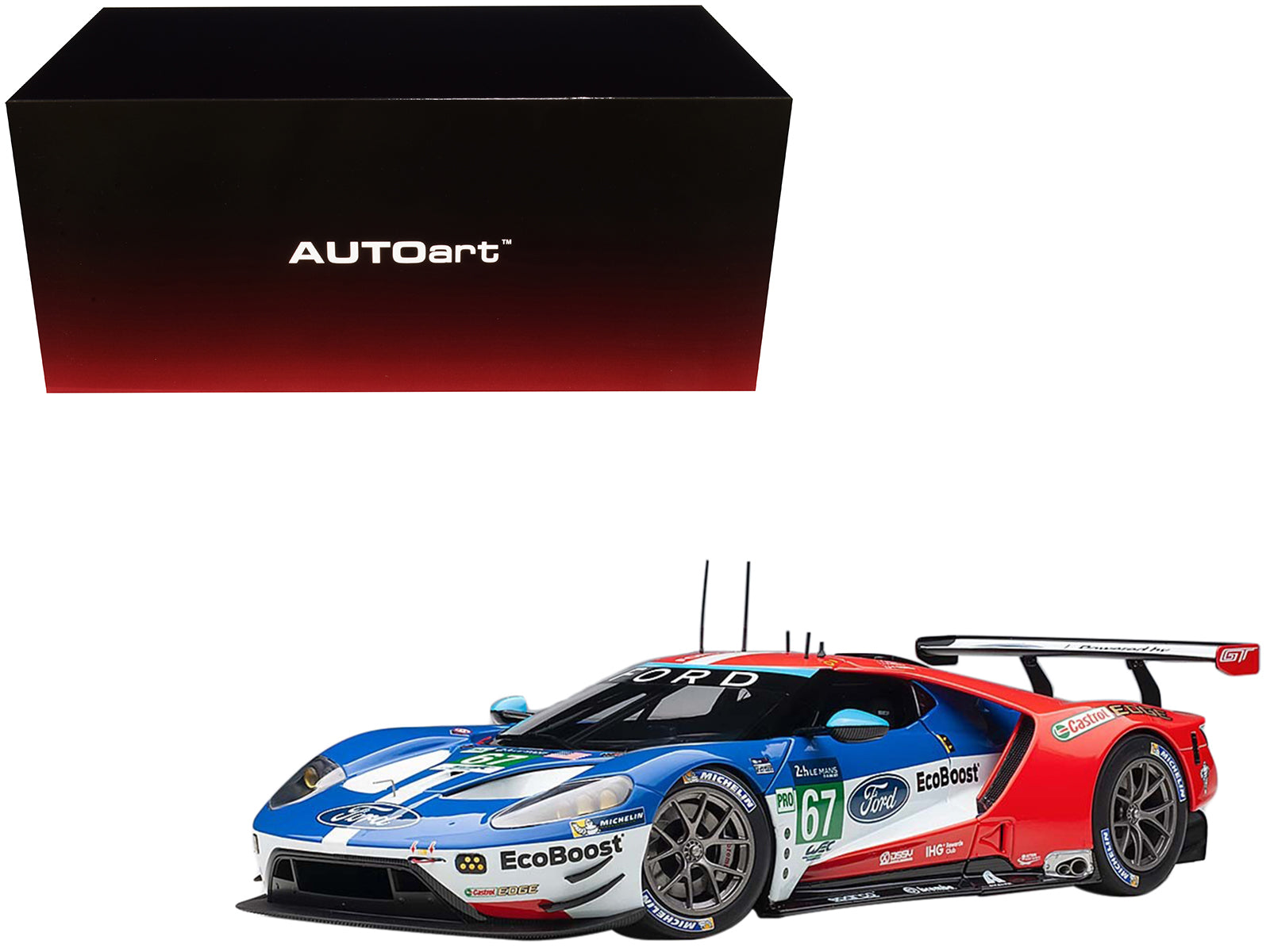 Ford GT #67 Harry Tincknell - Andy Priaulx - Pipo Derani "Ford Chip Ganassi Team UK" 24H Le Mans (2017) 1/18 Model Car by Autoart free shipping USA