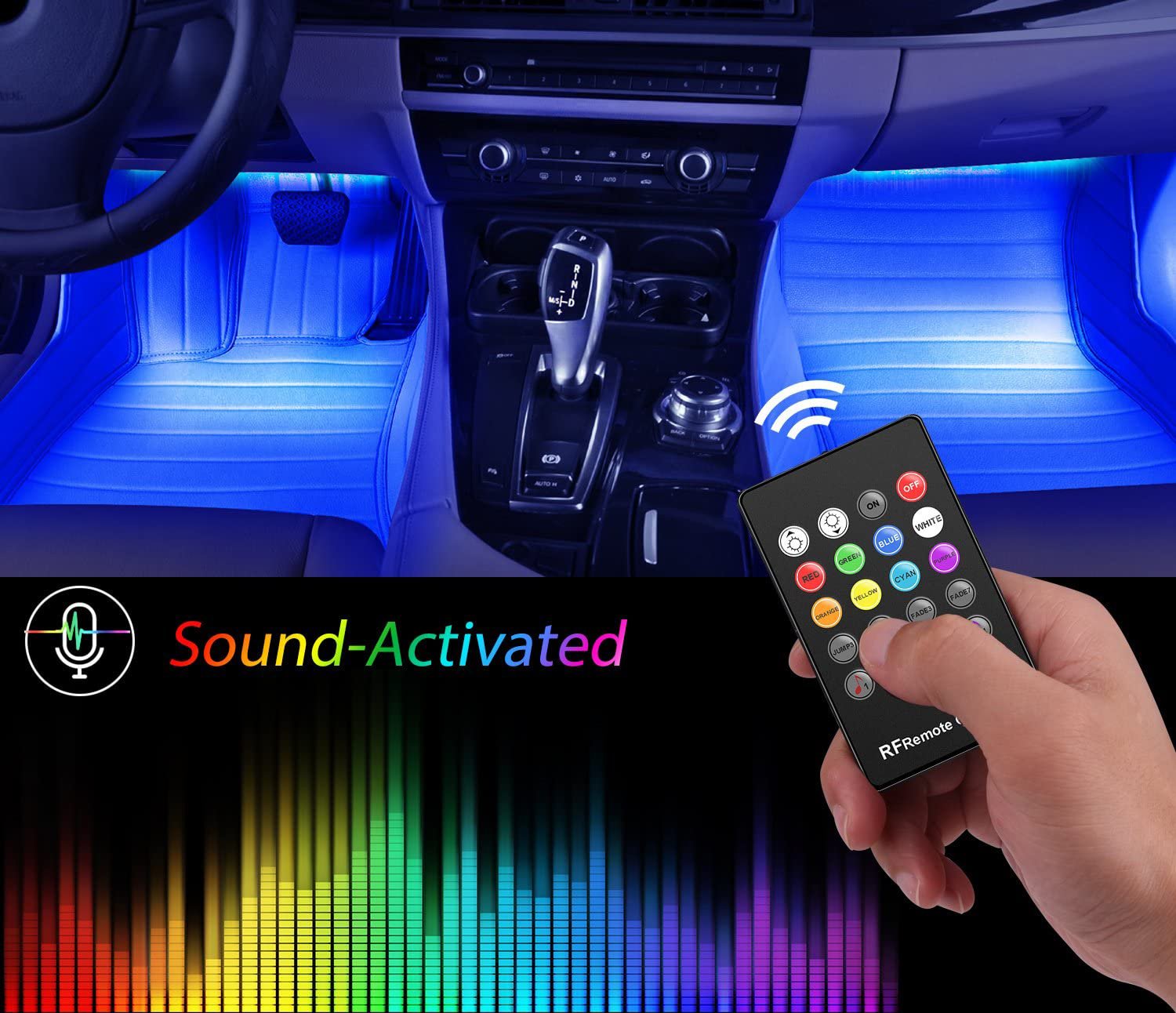 RGB Car LED Light Strips, Sound Activated with Remote Control, 48 - Premium Tech Accessories from Silver Atlas - Just $19.99! Shop now at Rapidvehicles