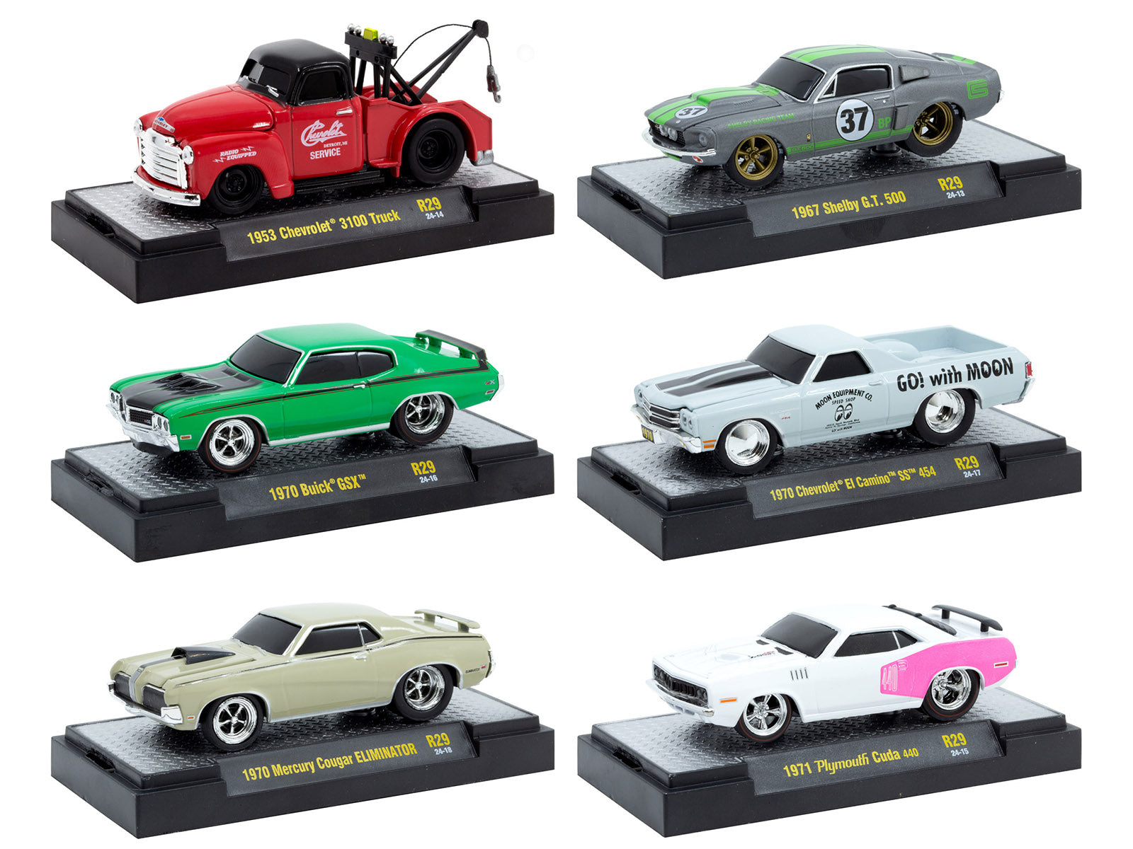 "Ground Pounders" 6 Cars Set Release 29 IN DISPLAY CASES Limited Edition 1/64 Diecast Model Cars by M2 Machines free shipping USA