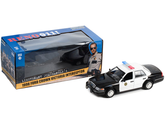 1998 Ford Crown Victoria Police Interceptor Black and White "Reno - Premium Movie/TV Series Models from Greenlight - Just $53.99! Shop now at Rapidvehicles