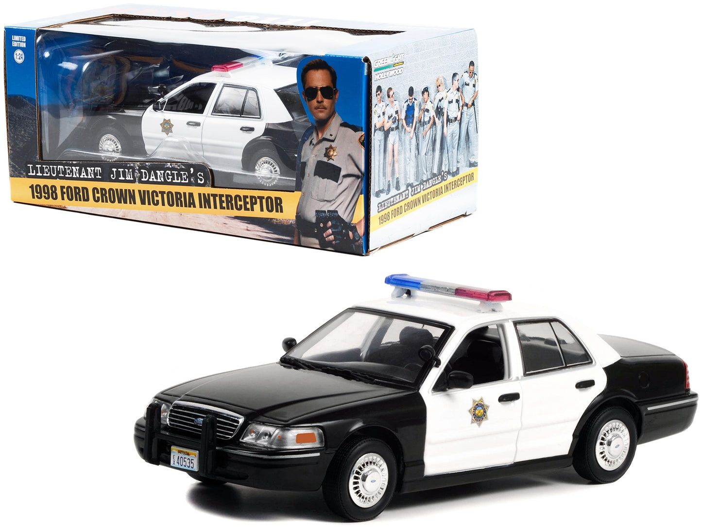 1998 Ford Crown Victoria Police Interceptor Black and White "Reno - Premium Movie/TV Series Models from Greenlight - Just $53.99! Shop now at Rapidvehicles