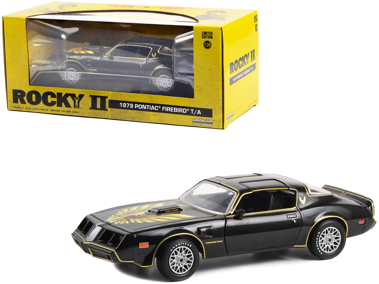 1979 Pontiac Firebird T/A Trans Am Black with Hood Phoenix "Rocky - Premium Pontiac Models from Greenlight - Just $53.99! Shop now at Rapidvehicles