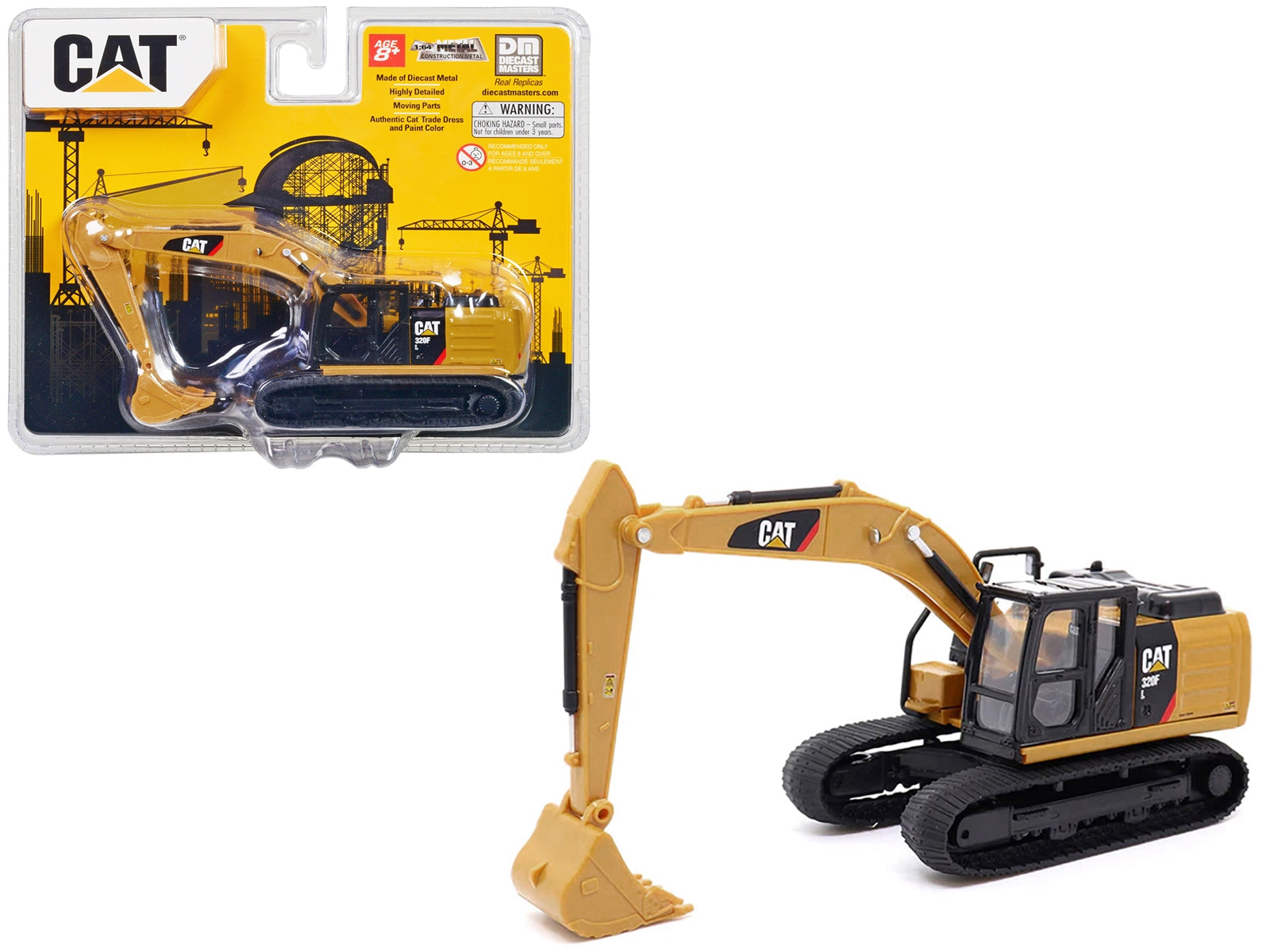 CAT Caterpillar 320F L Hydraulic Excavator Yellow and Black 1/64 - Premium Construction Models from Diecast Masters - Just $37.79! Shop now at Rapidvehicles