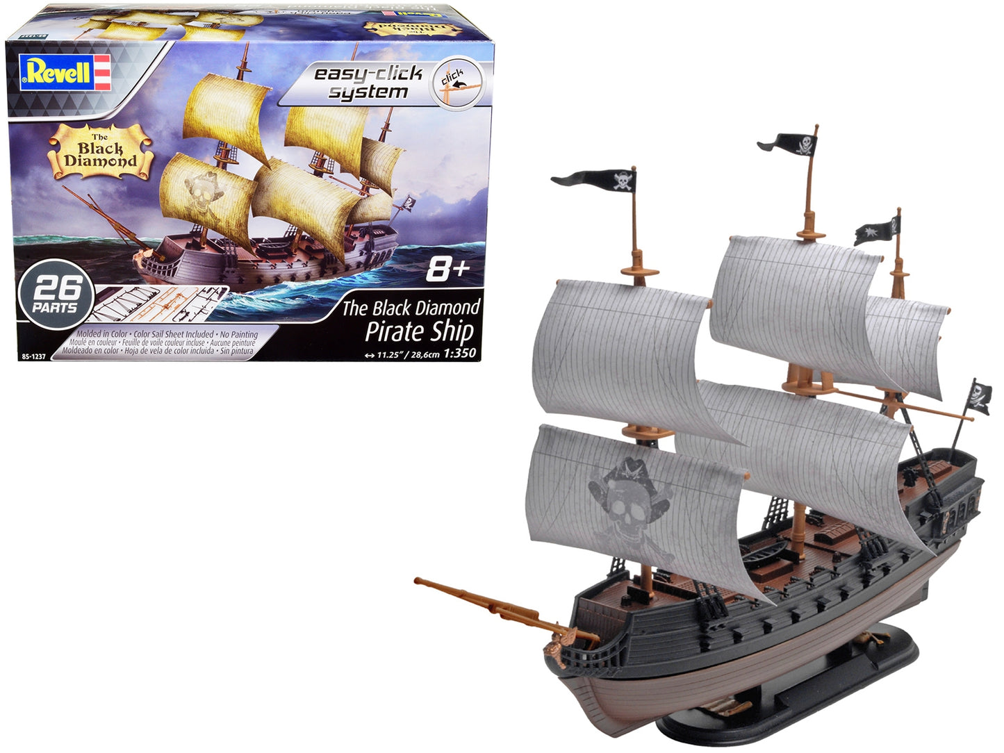 Level 2 Easy-Click Model Kit "The Black Diamond" Pirate Ship