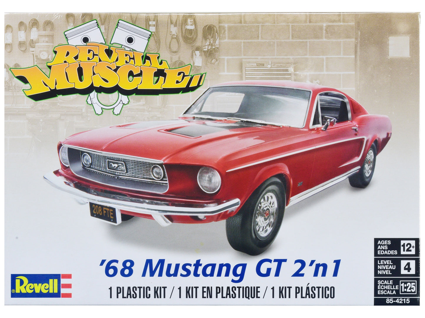 Level 4 Model Kit 1968 Ford Mustang GT 2-in-1 Kit "Revell Muscle"