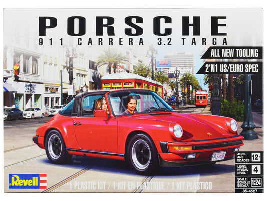 Level 4 Model Kit Porsche 911 Carrera 3.2 Targa 2-in-1 Kit 1/24 Scale Model by Revell free shipping USA