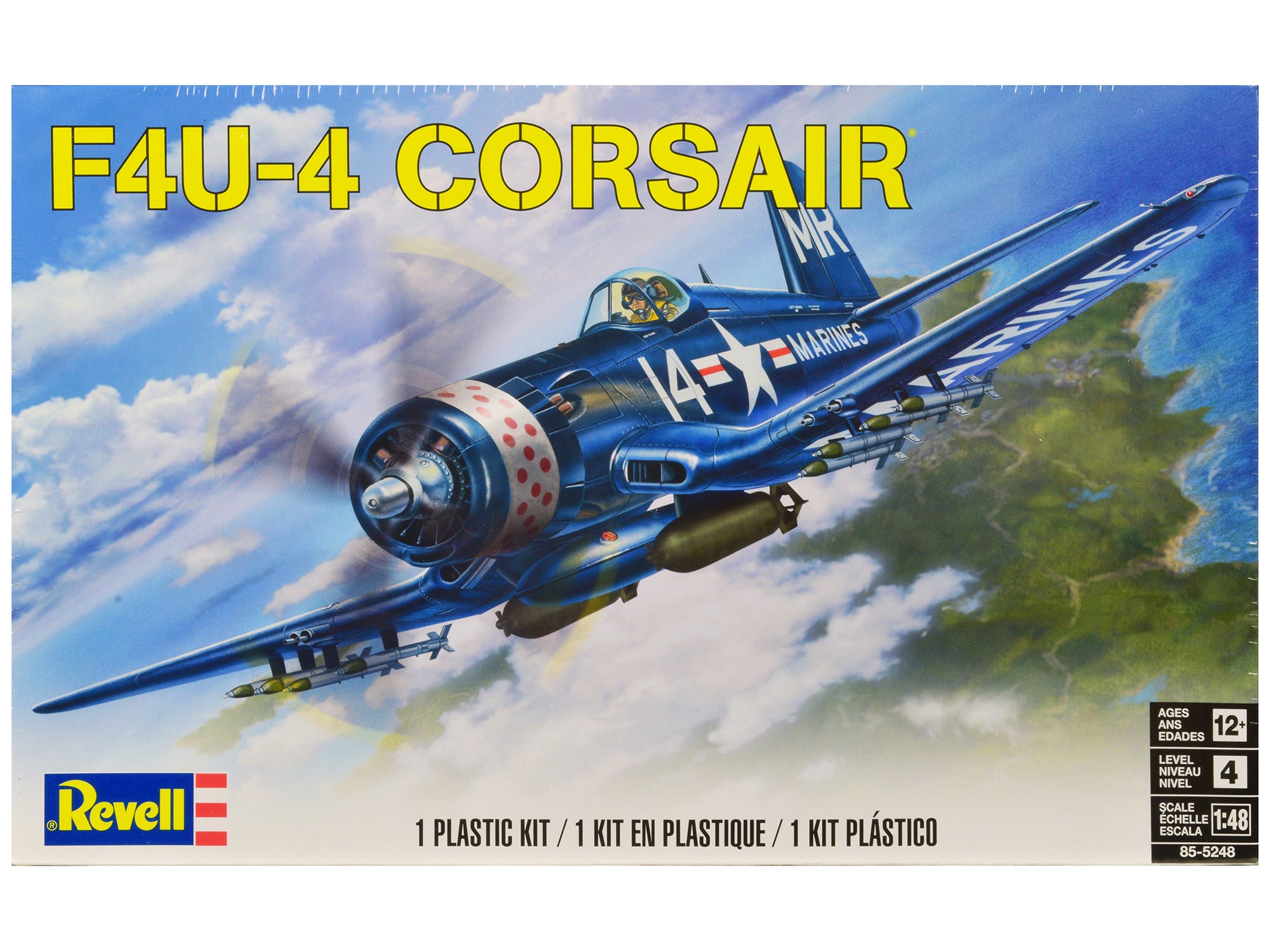 Level 4 Model Kit Vought F4U-4 Corsair Fighter Aircraft 1/48 Scale Model by Revell free shipping USA