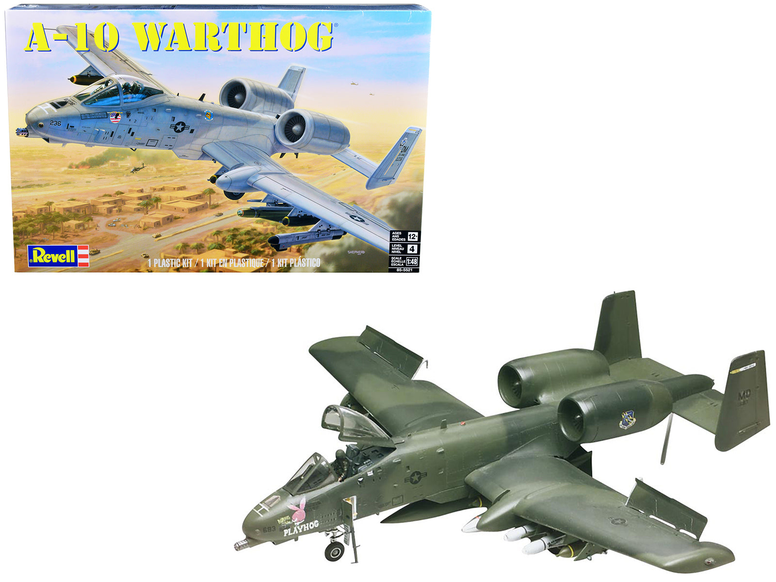Level 4 Model Kit Fairchild Republic A-10 Warthog (Thunderbolt II) Aircraft 1/48 Scale Model by Revell free shipping USA