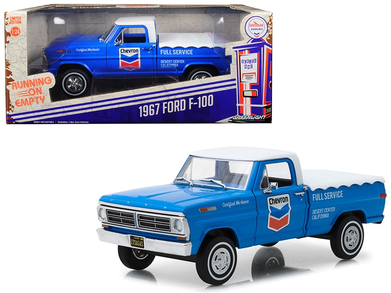 1967 Ford F-100 with Bed Cover "Chevron Full Service" Blue withFREE SHIPPING IN US - Premium Pickup Trucks Models from Greenlight - Just $59.39! Shop now at Rapidvehicles