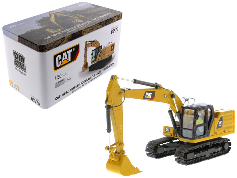 CAT Caterpillar 320 GC Hydraulic Excavator with Operator Next Generation Design "High Line Series" 1/50 Diecast Model by Diecast Masters free shipping USA