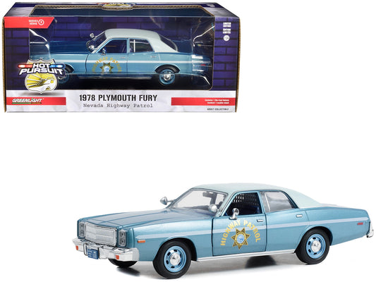 1978 Plymouth Fury Slicktop Blue Metallic with White Top "Nevada - Premium Police Models from Greenlight - Just $49.99! Shop now at Rapidvehicles