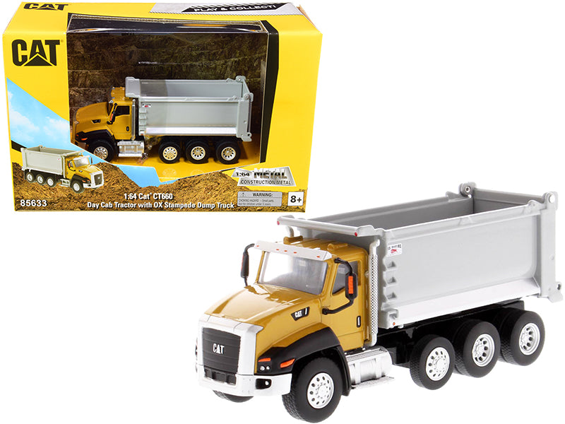 CAT Caterpillar CT660 Day Cab Tractor with OX Stampede Dump Truck "Play & Collect!" Series 1/64 Diecast Model by Diecast Masters free shipping USA
