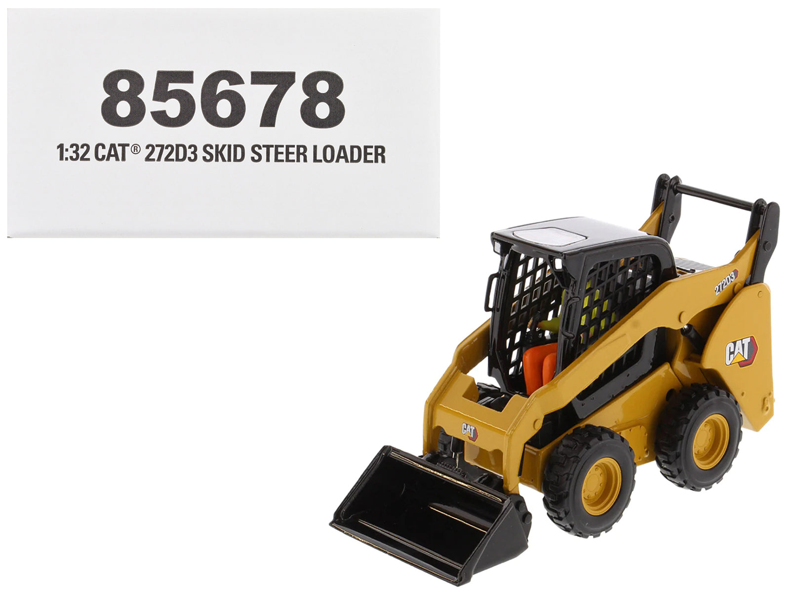 CAT Caterpillar 272D3 Skid Steer Loader with Operator Yellow "High Line" Series 1/32 Diecast Model by Diecast Masters free shipping USA