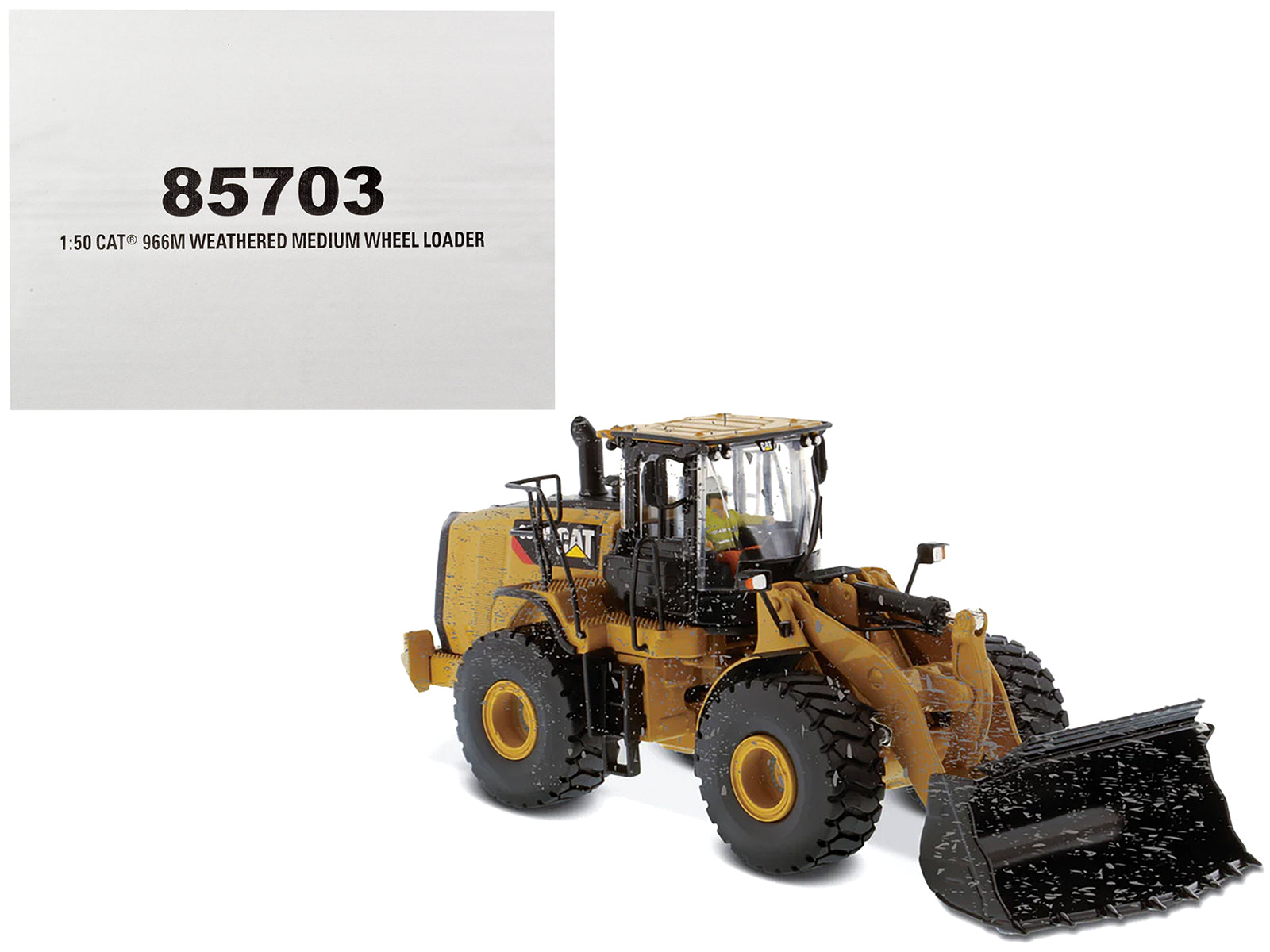 CAT Caterpillar 966M Wheel Loader with Operator (Dirty Version) "Weathered" Series 1/50 Diecast Model by Diecast Masters free shipping USA