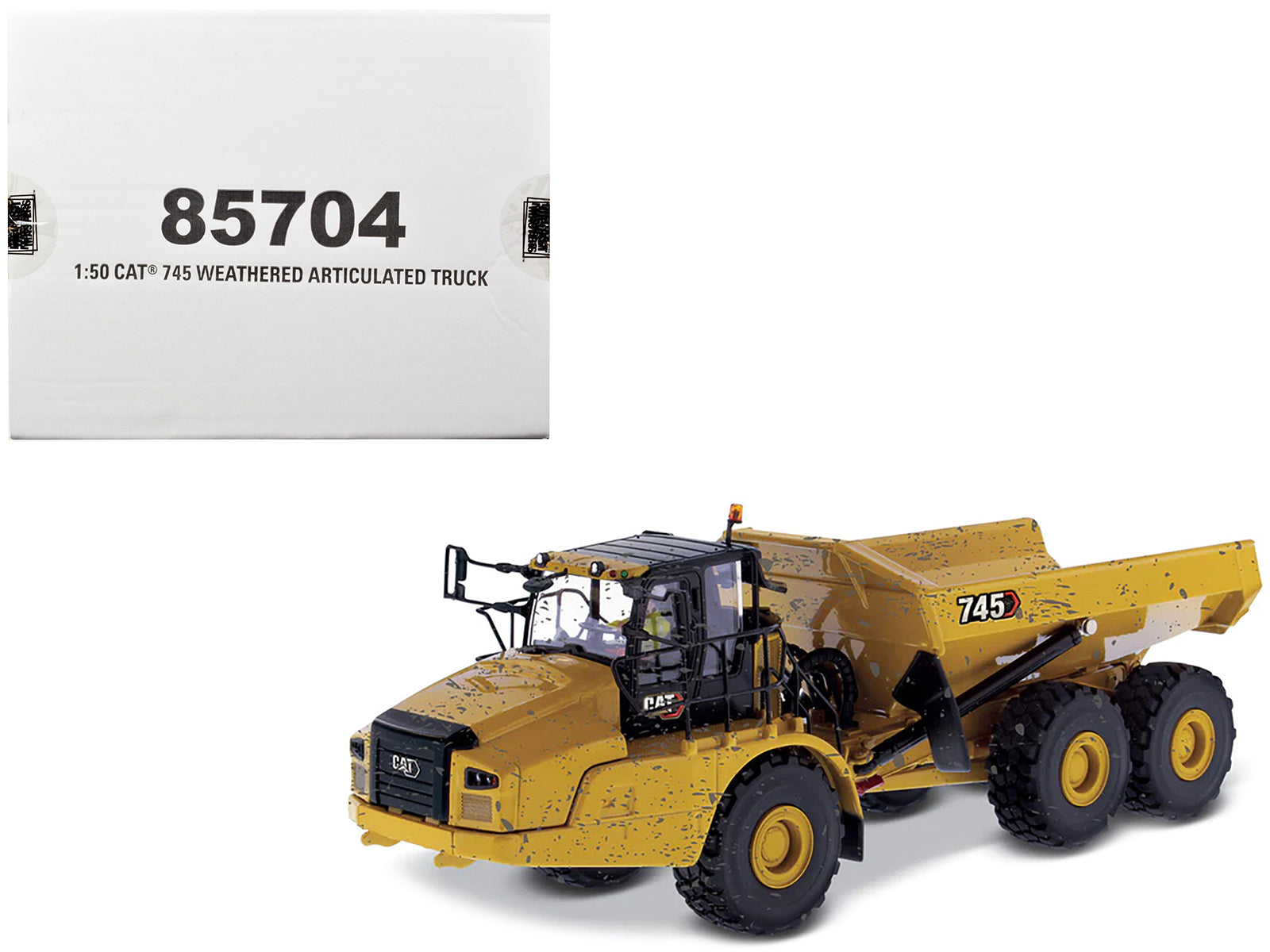 CAT Caterpillar 745 Articulated Truck with Operator (Dirty Version) "Weathered" Series 1/50 Diecast Model by Diecast Masters free shipping USA