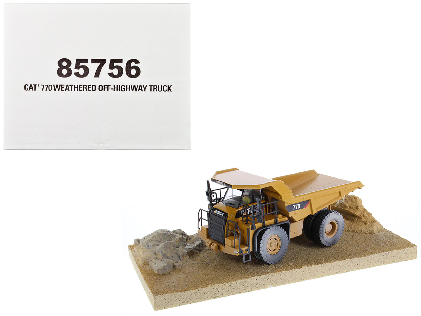 CAT Caterpillar 770 Off-Highway Truck Yellow (Weathered) with Operator "Weathered" Series 1/50 Diecast Model by Diecast Masters free shipping USA