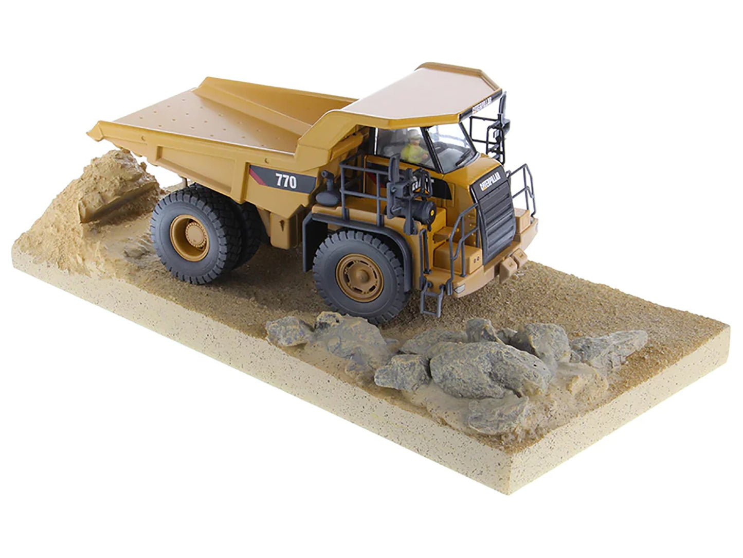 CAT Caterpillar 770 Off-Highway Truck Yellow (Weathered) with - Premium Construction Models from Diecast Masters - Just $224.99! Shop now at Rapidvehicles