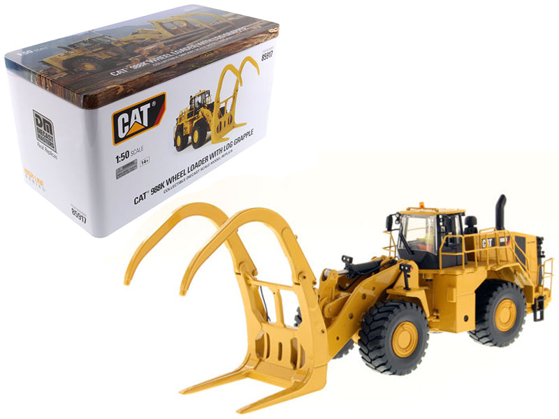 CAT Caterpillar 988K Wheel Loader with Grapple with Operator "High Line Series" 1/50 Diecast Model by Diecast Masters free shipping USA